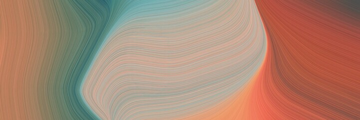 Aufkleber - abstract colorful designed horizontal banner with indian red, rosy brown and dim gray colors. fluid curved flowing waves and curves