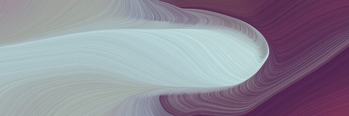 Aufkleber - abstract artistic designed horizontal banner with ash gray, old mauve and old lavender colors. fluid curved flowing waves and curves
