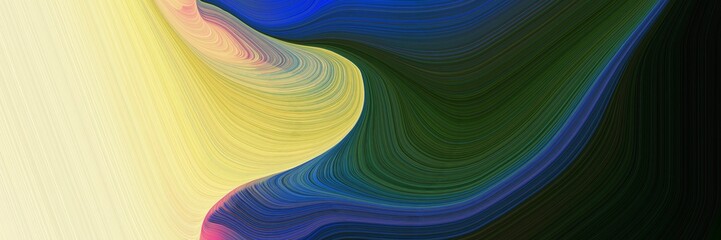 Aufkleber - abstract moving banner design with very dark blue, pale golden rod and strong blue colors. fluid curved lines with dynamic flowing waves and curves