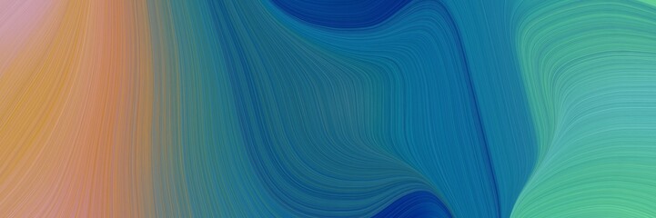 Aufkleber - abstract artistic banner design with teal blue, peru and cadet blue colors. fluid curved flowing waves and curves