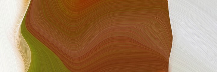 Aufkleber - abstract colorful designed horizontal banner with light gray, saddle brown and burly wood colors. fluid curved flowing waves and curves