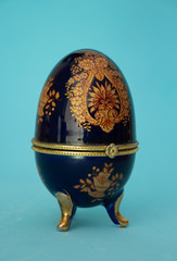 Wall Mural - A blue replica ornate expensive Faberge egg 