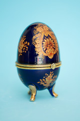 Wall Mural - A blue replica ornate expensive Faberge egg 