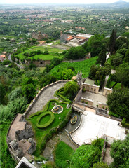 Wall Mural - Vertical landscape from the city of Tivoli. Large view of the North Roma region. Italy.  