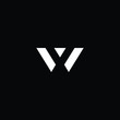 Minimal elegant monogram art logo. Outstanding professional trendy awesome artistic W WV WX XW initial based Alphabet icon logo. Premium Business logo White color on black background