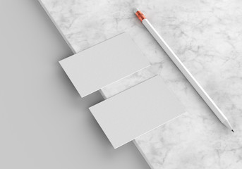 Wall Mural - Base white logo mockup template for branding identity on gray marble background for graphic designers presentations and portfolios. 3D rendering.