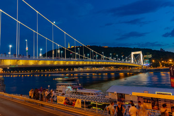 Sticker - night in the city of Budapest in Hungary