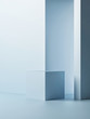 Mock up studio light for product presentation, blue background, 3d render, 3d illustration