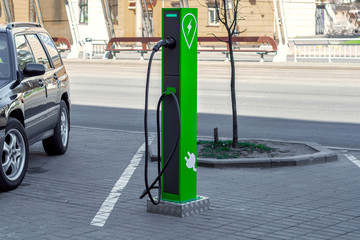 Power supply for electric car charging. Electric car charging station