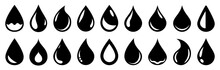 Water Or Oil Drop Set Icons – Vector