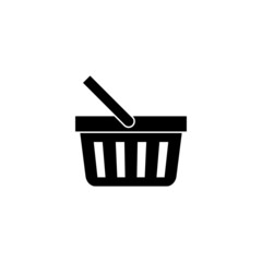 Sticker - Shopping chart icon in black flat design on white background