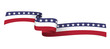 American ribbon flag on white background