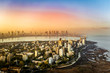 Aerial of Mumbai showing Bandra, Bandra Worli Sea Link and the Skyline of Lower Parel