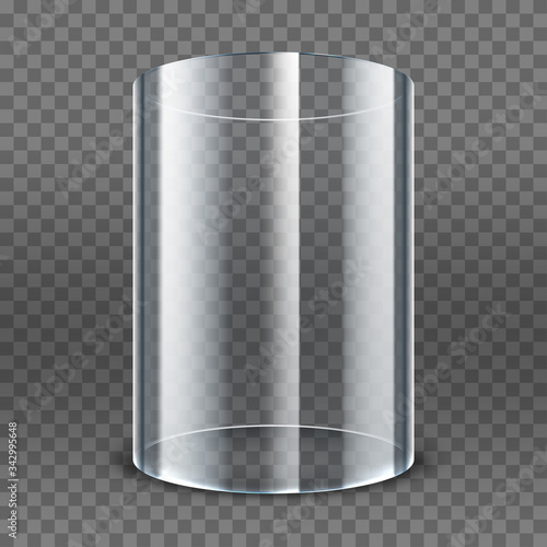 Cuadros en Lienzo Empty transparent glass cylinder isolated on transparent background