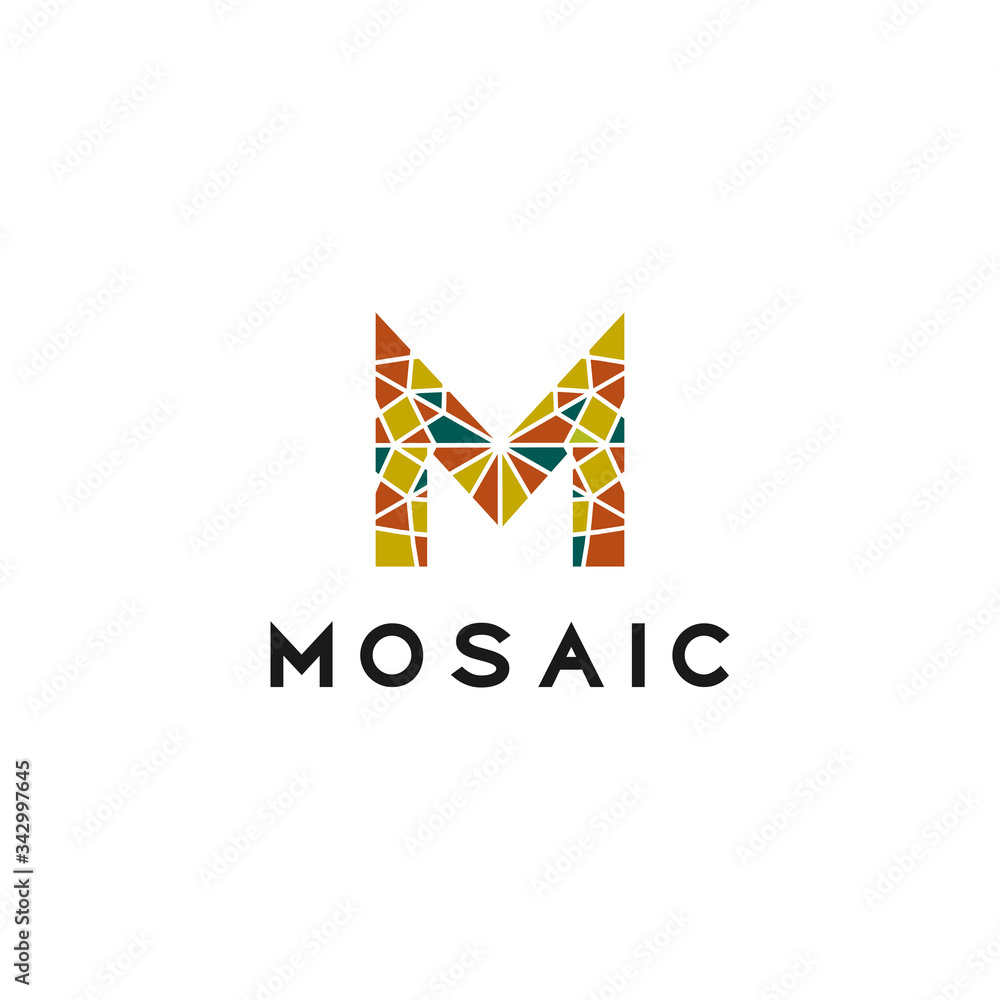 the letter M with the concept of the mosaic logo Stock Vector | Adobe Stock
