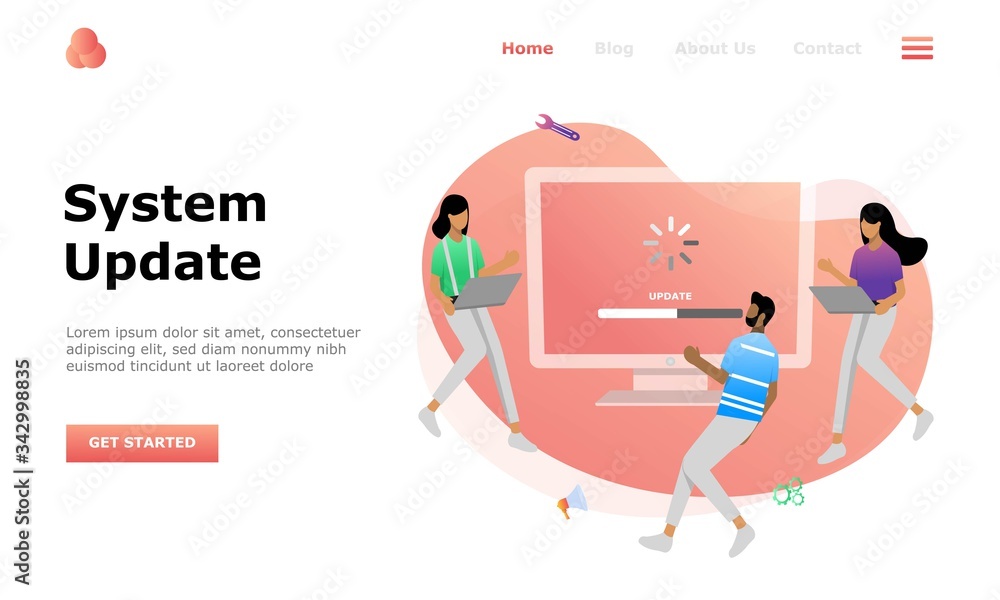 System Update Vector Illustration Concept , Suitable for web landing ...