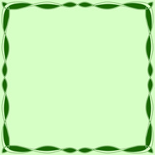 Square dark green celtic frame on a salad background.