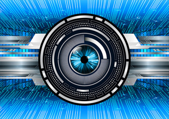 Blue eye cyber circuit future technology concept background