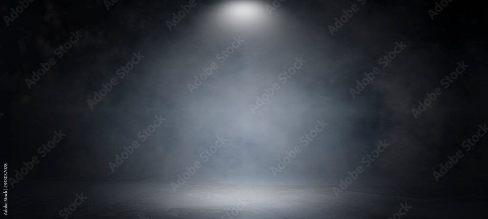 Background of an empty dark and gray studio room, smoke, smog, empty dark scene, neon light, spotlights.concrete floor, interior texture for display products,abstract wall background.. - obrazy, fototapety, plakaty 