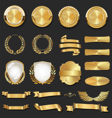 Luxury premium golden badges and labels