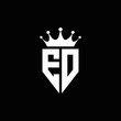ED logo monogram emblem style with crown shape design template