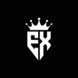 EX logo monogram emblem style with crown shape design template
