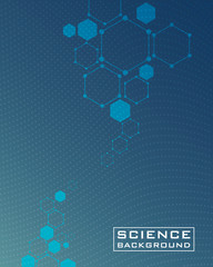 Wall Mural - dark blue science background with lines structures