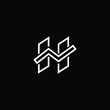 Minimal elegant monogram art logo. Outstanding professional trendy awesome artistic H HN NH initial based Alphabet icon logo. Premium Business logo White color on black background