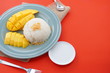Rice and Mango Thai desserts or mango sticky rice.