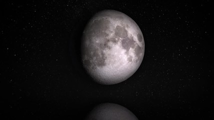 Wall Mural - moon phase and libration on a starry dark sky with reflections. elements of this image furnished by 
