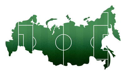 football field in form of a map of russia