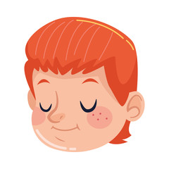 Canvas Print - cute little boy head character