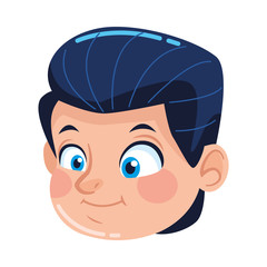 Sticker - cute little boy head character