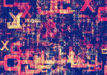 background of a digital and text code cipher