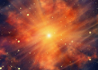 Wall Mural - bright galaxy on a space stars background