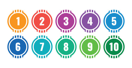 Wall Mural - 1-10 numbers. Numbers in colorful circles. colored circles and numbers