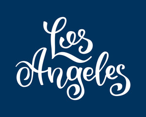 Sticker - Hand lettering Los Angeles. Template for card, poster, print.