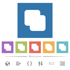 Sticker - Add shapes flat white icons in square backgrounds