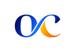 © BakiBullah - Abstract OC Initial Logo Design Symbol with Curve in Blue and Orange Gradients Modern Style