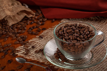 coffee beans in a cup