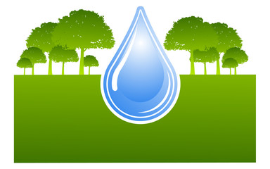 Sticker - World Water Day Save Nature Concept Stock Vector