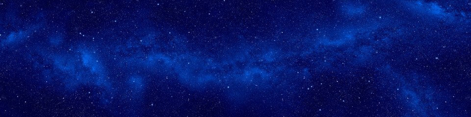 Wall Mural - milky way galaxy in night sky web banner. space background.