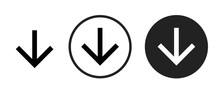Arrow Downward Icon . Web Icon Set .vector Illustration
