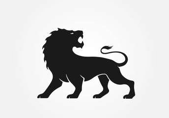 lion logo. strength symbol and image of wild animal