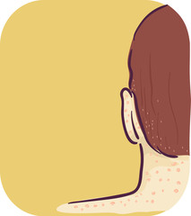 Poster - Symptom Head Neck Red Bump Lice Bites Illustration