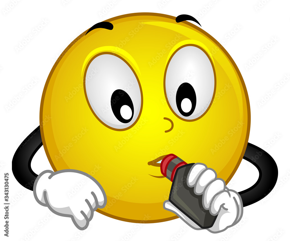 Smiley Mascot Smoking Vape Illustration Stock Vector