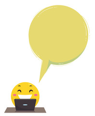 Wall Mural - Smiley Funny Vlogger Speech Bubble Illustration