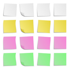 Wall Mural - set of colored paper stickers. vector illustration