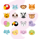 Fototapeta Pokój dzieciecy - bundle of cute animals characters