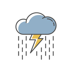 Sticker - Heavy showers RGB color icon